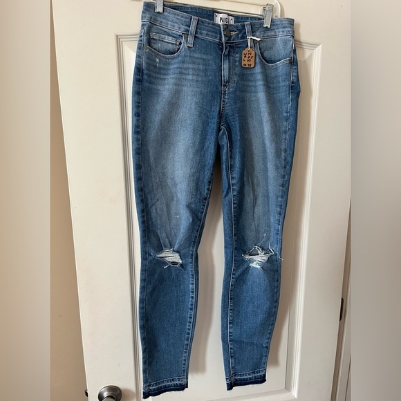 PAIGE Denim - PAIGE Verdugo Crop Jeans Medium Wash Designer Run Small Women’s Size 28
